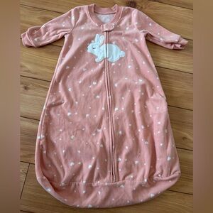 Carters Long Sleeve Fleece Sleep Sack with Hearts and a Bunny 3-6 Months Baby